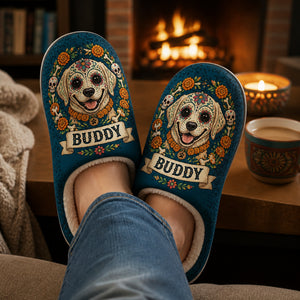 Custom Calavera Dog Fleece Slippers – Pet Name - Personalized Fleece Slipper d6e7e2e0-259f-4a00-a45f-6bc65db9c100.jpg