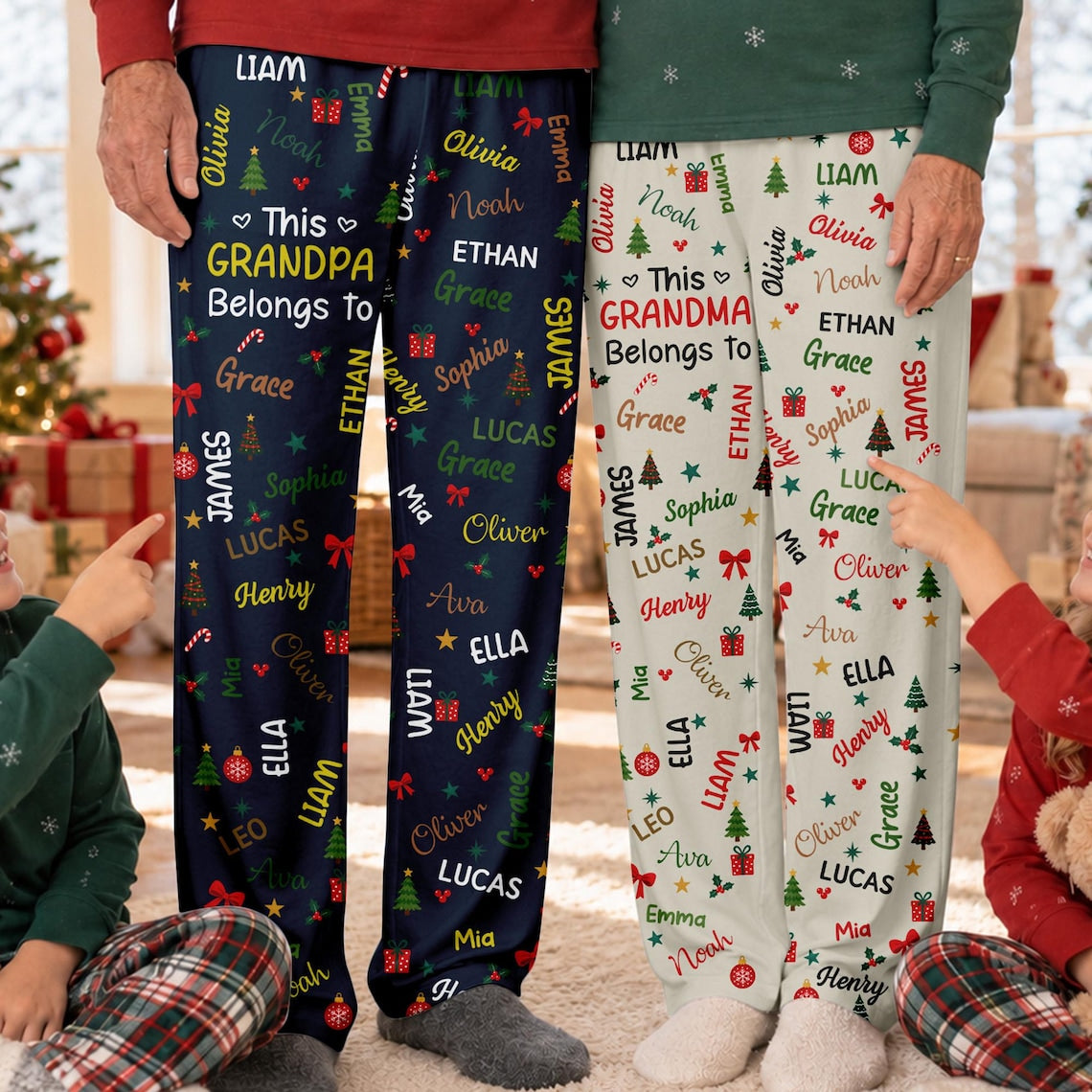 Personalized Grandma Grandpa Pajama Pants, Custom Grandkids Names Christmas Lounge Pants & Sweatpants, Grandparent Gift d7120435-4b35-4aaf-a83d-83a6ac96296a-4.jpg
