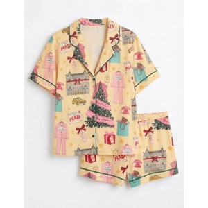 Women’s Christmas in New York Satin Pajama Set, NYC Holiday Short Sleeve Sleepwear, Festive Christmas Pajamas, Winter Gift For Her d713a95f-5afa-4b48-ab21-3e5a0071e4af-plaza_square_11.jpg