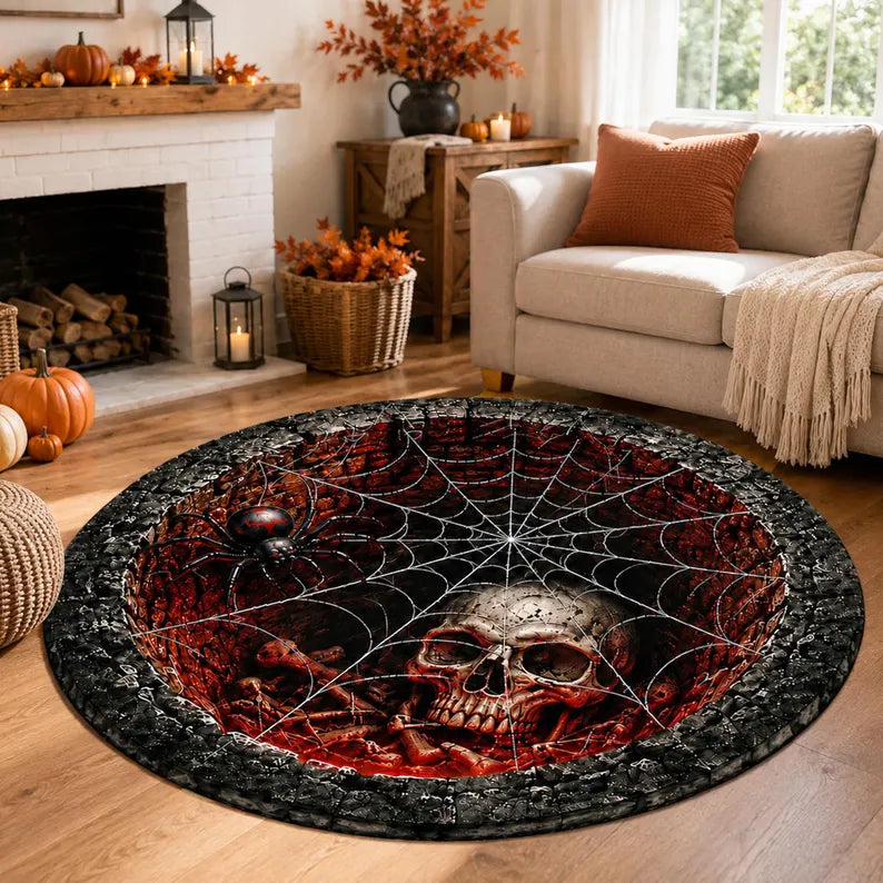 Halloween Pumpkin 3D Illusion Rug, Spooky Vortex Floor Decor, Gothic Home Accent, Scary Bottomless Pit Home Decor, Halloween Party Rug d71c92e6-bbd7-4897-aaac-1b06a0ef74ff-khj-9-.webp