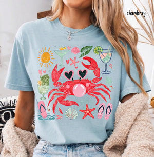 Comfort Colors Funny Crab Shirt, Crab Blowing Bubble Graphic Tee, Beach Vibes Nautical T-shirt, Summer Vacation Gift d72243ab-a493-4e45-8377-b3d9d92c03b9-4.jpg