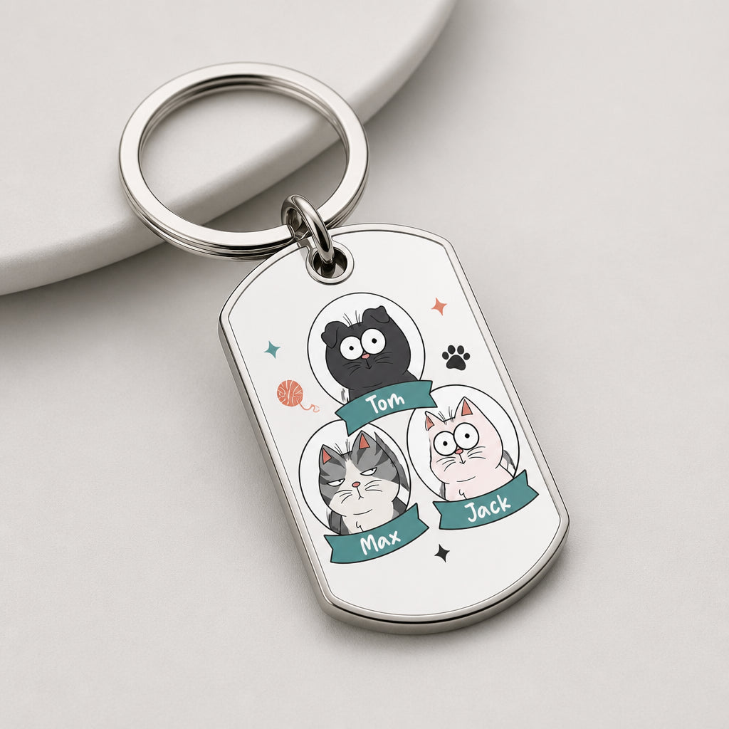 Custom Cat Person Double‑Sided Stainless Steel Keychain – Cartoon Pet Portraits & Names - Personalized Stainless Steel Keychain d734acb7-9d2c-49be-87c3-eb0f59611939.jpg