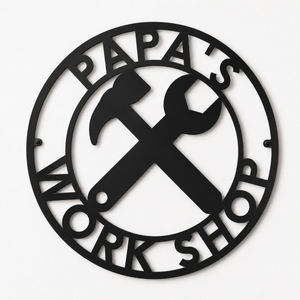 Personalized Fathers Day Sign for Dad, Papas Work Shop Metal Sign, Fathers Day Gift, Gift for Dad, Gift for Grandpa, Gift for Papa, Papaw
