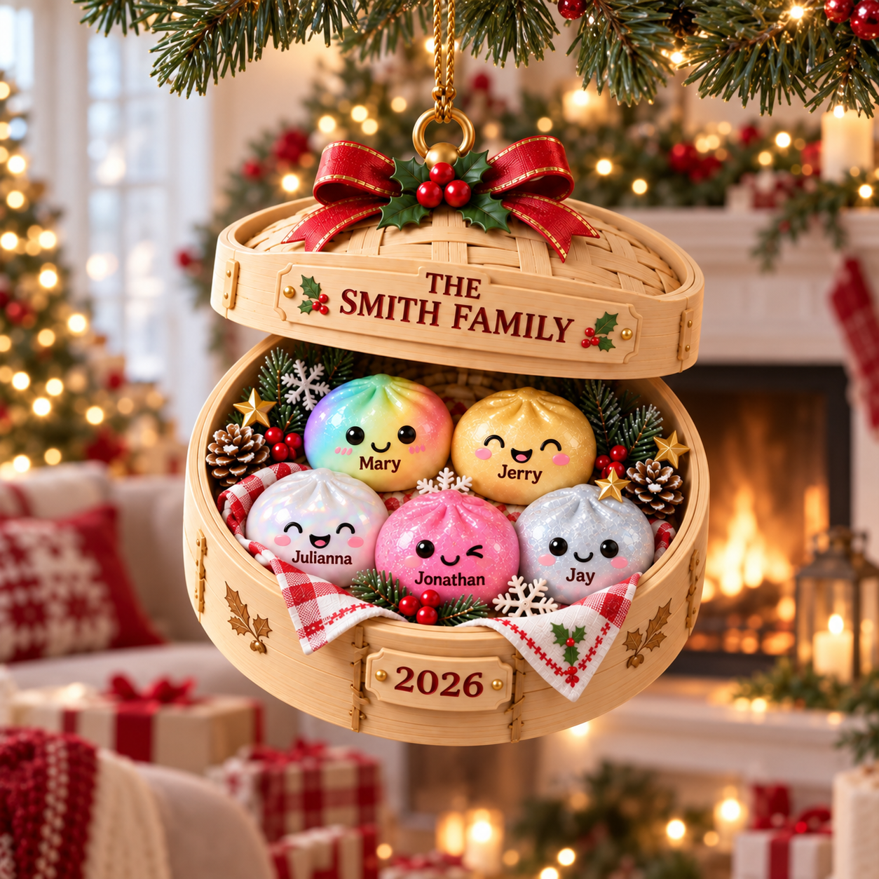 Personalized Dumpling Squishy Ornament, Custom Family Christmas Ornament, Glitter Food Ornament, Holiday Keepsake, Cute Kids Christmas Gift d755c0a2-572a-4c8f-a782-0a49acc5105a-banenr-1.png