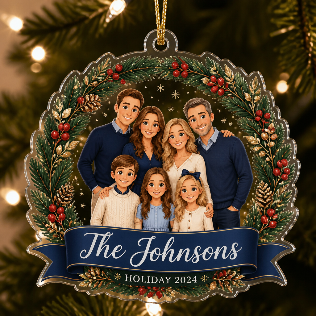 Custom Family Cartoon Portrait Laser-Cut Ornament - Personalized Laser Cut Custom Shape Ornament d76d8600-0c0e-446b-85e9-dcf1c07e4917.png