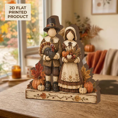 Thanksgiving Pilgrim 2D FLAT Wooden Block, Fall Harvest Couple Decor, Turkey Pumpkin Tabletop Sign, Rustic Autumn Shelf Decoration d78bc3ad-39a0-4785-a9a1-a0e02479bf44-hhh-3-.webp