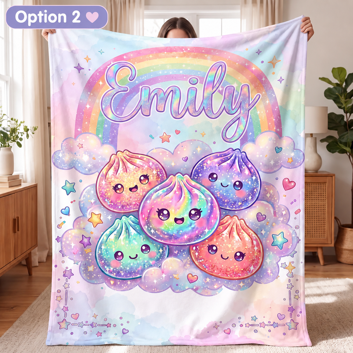 Personalized Kawaii Squishy Dumpling Blanket, Custom Name Pastel Rainbow Throw, Cute Food Plush Baby Girl Nursery Decor Birthday Gift d7940ffd-a891-4eb3-8db1-fc48ceb865e3-ad3ecd88-c11d-4de9-a93a-3345c170dc51.png