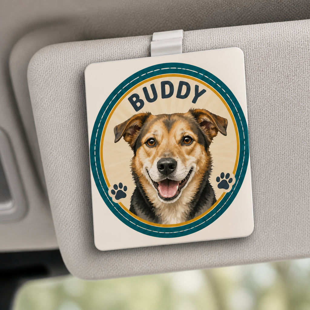 Custom Pet Portrait Car Vent Clip – Name Badge Rosette - Personalized Car Visor Clip d7c3e145-f738-405a-986e-4c9a0579de88.jpg