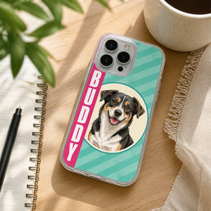 Custom Pet Portrait Phone Case with Name – Stripe Ribbon Edition - Personalized Phonecase d7db0139-6c76-48c7-ac81-52e08f59d205.jpg