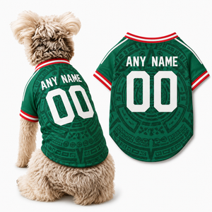 Mexico Dog Tshirt Pet Clothes Jersey Style Custom Name and Number Pet Clothes Gifts