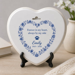 Pet Memorial Ceramic Plate – Forever in my heart, Name & Years - Personalized Personalized Ceramic Plate d7e1b44d-7f32-4e45-95a3-7dc39a2feb6b.jpg