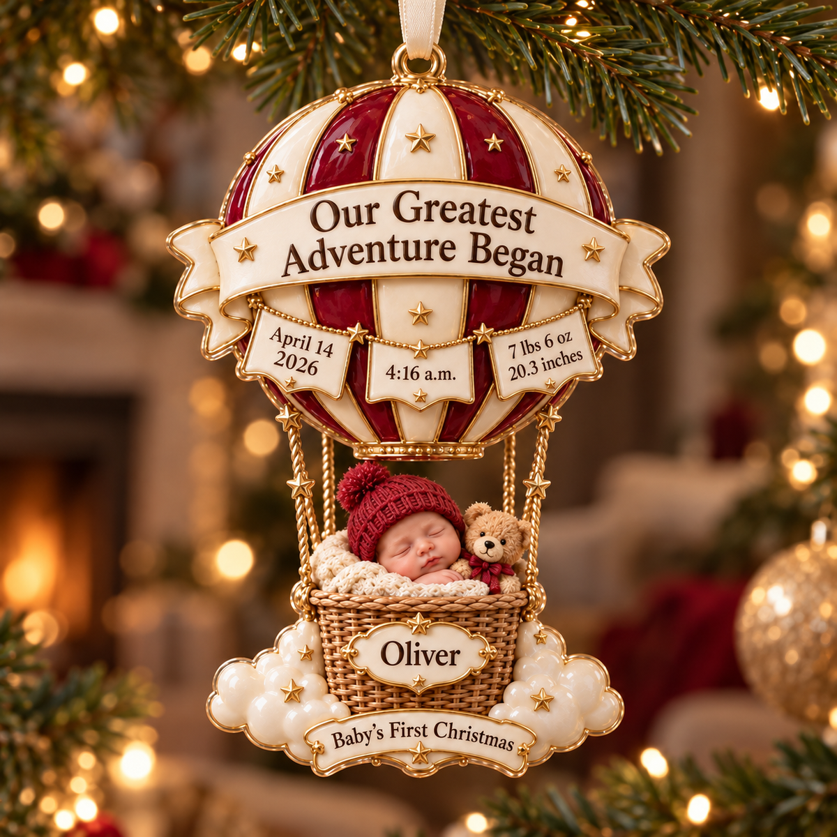 Personalized Baby’s First Christmas Ornament 2026 – Hot Air Balloon with Custom Name & Birth Stats, New Baby Keepsake Gift for Parents d7e1f0a2-5151-4db3-9f7f-8402cabc81bd-Burgundy-baby-s-first-Christmas-ornament-2.png