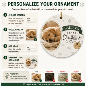 Pet's First Christmas Photo Ornament – Name & Year - Personalized Aluminum Ornament d801e8e0-b4a7-4a59-ada0-9556efbbaa40.jpg