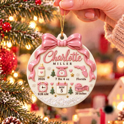 Personalized Baby Birth Stats Christmas Ornament, 3D Relief Acrylic Ornament, Custom Newborn Girl Keepsake, First Christmas Baby Gift d80b26c2-ef99-4383-b41e-becb5ce55ac4--frewsadg-2-.webp