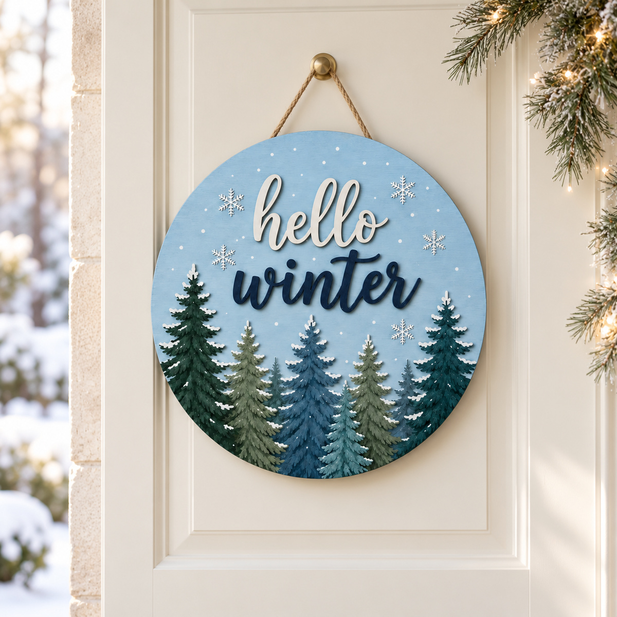 Hello Winter Wooden Sign, Snowy Pine Tree Door Hanger, Winter Front Porch Decor, Snowflake Woodland Seasonal Home Sign, Christmas Gift d814aece-75fb-4d98-9ed5-377f2c1a39cb-Bi-n-ch-o-m-a-ng-tr-n-c-a-kem.png