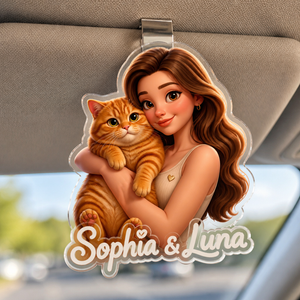 Custom Pet Cartoon Car Visor Clip – Photo to Art with Name - Personalized Car Visor Clip d82252f0-4071-41c9-9c53-bf0121b8c553.png