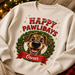 Happy Pawlidays Personalized Pet Cartoon Sweatshirt - Personalized Sweatshirt d83bf2ce-7b7e-461d-9efa-ca8e2c268fdb.jpg