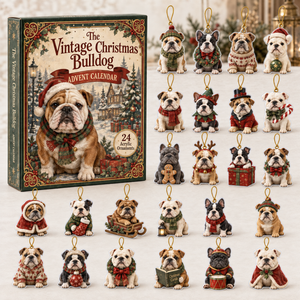 The Vintage Christmas Bulldog Advent Calendar 2026 - 24-Day Festive Countdown, Acrylic Charms Blind Box - Gift For Bulldog Lovers d8669b87-36a2-4d37-8778-c454523aee6f-christmas-bulldog-box-charms.png