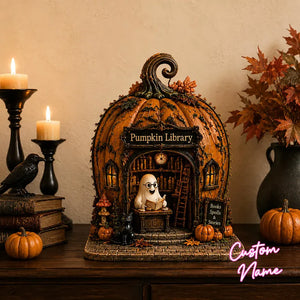 Charming Halloween Pumpkin House Decor, Printed Ghost Miniature Village, Light Up Fall Tabletop Display, Spooky Seasonal Figurine d877a456-8608-4ccf-8e79-9d2a464ec056-fg-3-.webp