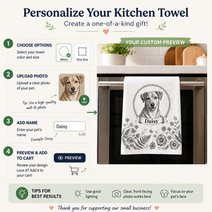 Custom Pet Portrait Kitchen Towel – Vintage Botanical Cameo - Personalized Kitchen Towel d88b0b78-68e4-4c80-80c4-bcc15ffe5da9.jpg