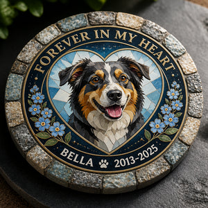 Forever In My Heart Pet Memorial Stone – Photo Portrait with Name & Years - Personalized Memorial Stone d8b363c6-9da3-4067-a454-5ea827e18749.jpg
