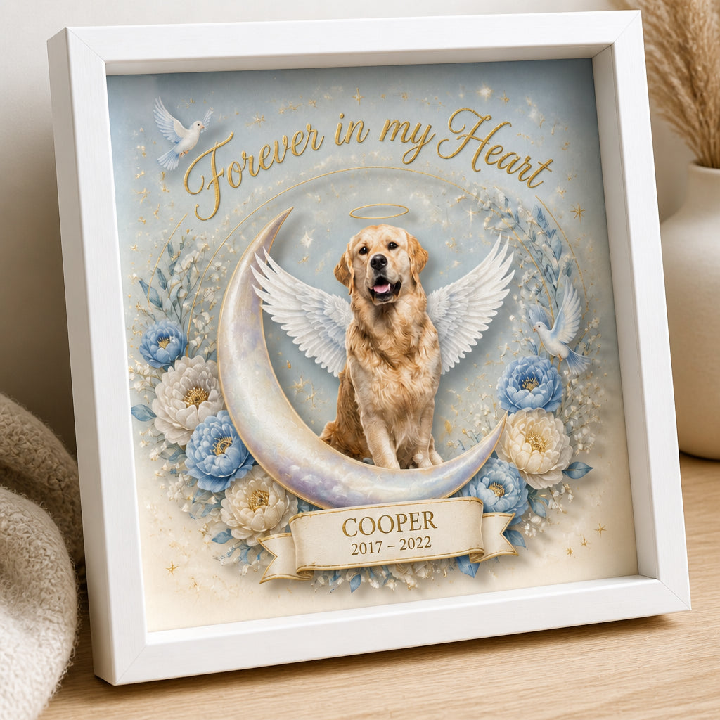 Forever in My Heart Pet Memorial Layered Frame – Upload Pet Photo, Name & Years - Personalized Layered Frame d8d3df08-fd9f-4cc8-9f8d-a5e2c4f58558.jpg