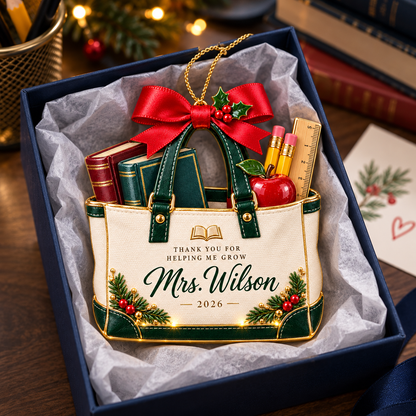 Personalized Teacher Christmas Ornament 2026 – Custom Name Tote Bag with Books, Pencils and Apple, Teacher Appreciation Keepsake Gift d8d3f804-ff69-4035-95b3-15eaeccc0760-Teacher-appreciation-ornament-in-navy-gift-box.png