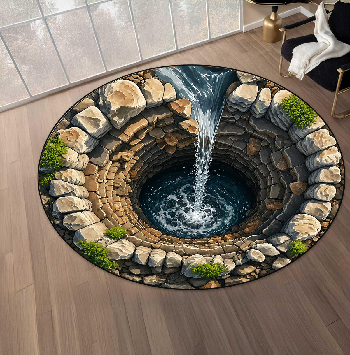 3D Stone Pit Hole Round Rug Optical Illusion Carpet Pool Hole Floor Mat Funny Novelty Rug Indoor Doorway Living Room Decor,printed rug d8e48260-e5dd-494d-8740-fbfb64a57c06-4.jpg