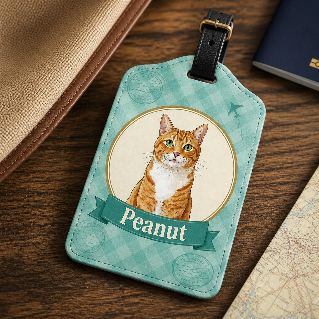 Custom Pet Portrait Luggage Tag – Vintage Travel Medallion - Personalized Personalized Leather Luggage Tag d8e669bf-af6d-452d-9edf-e7263f49a5da.jpg