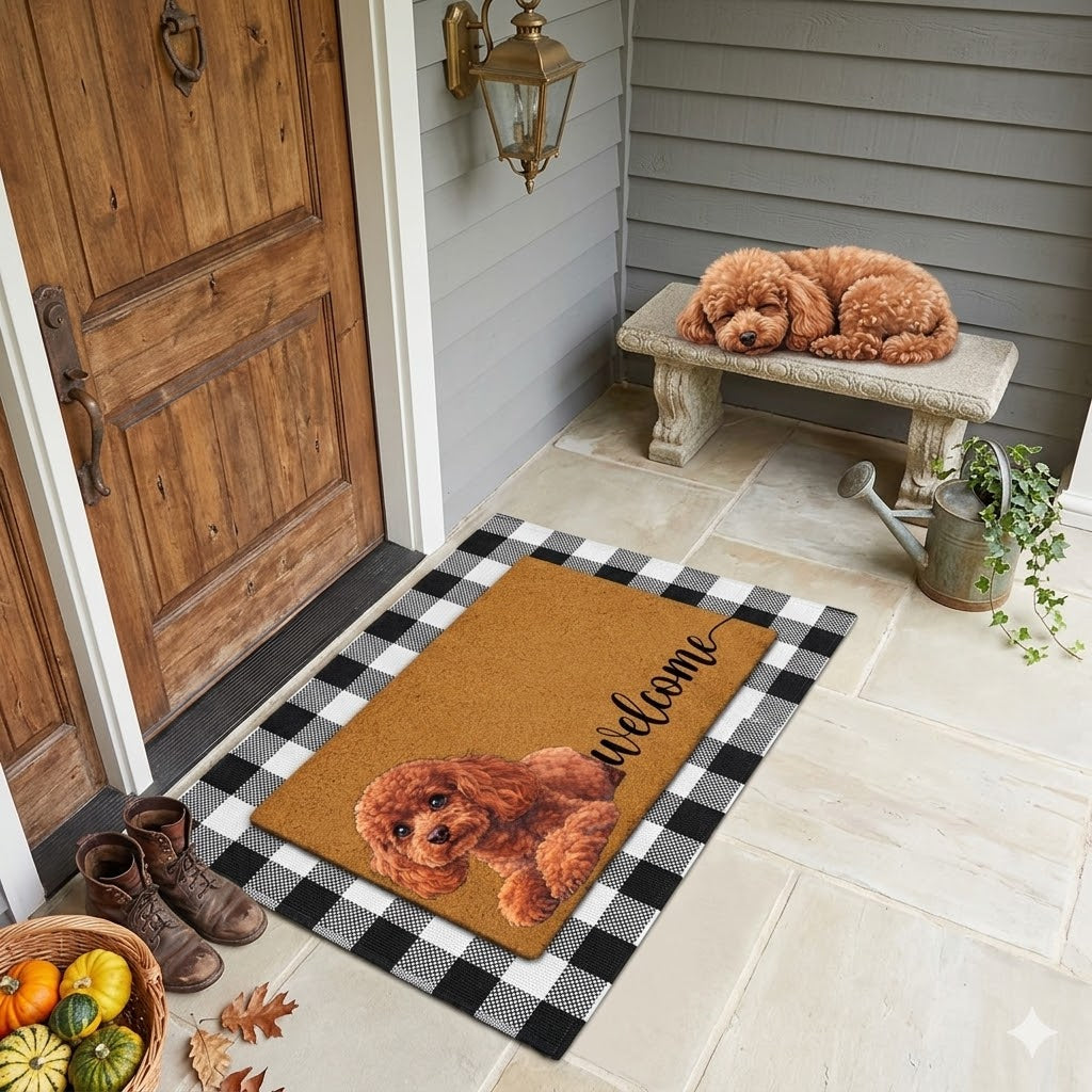 Personalized Dog Cat Portrait Doormat Custom Pet Welcome Mat