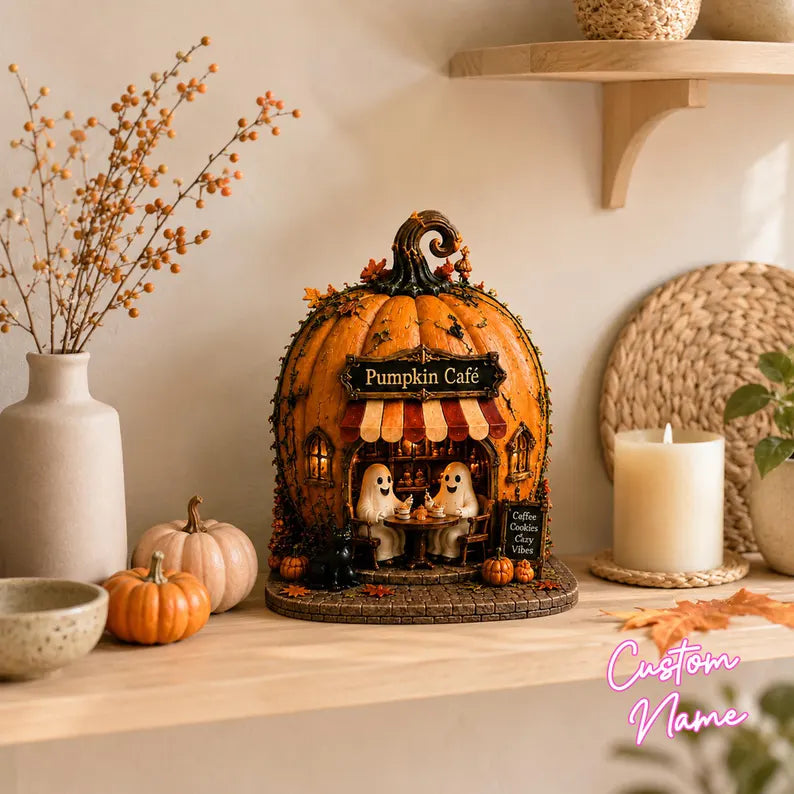 Charming Halloween Pumpkin House Decor, Printed Ghost Miniature Village, Light Up Fall Tabletop Display, Spooky Seasonal Figurine d8eb1482-8cbe-40c8-b80b-5c2795ea3b98-fg-2-.webp