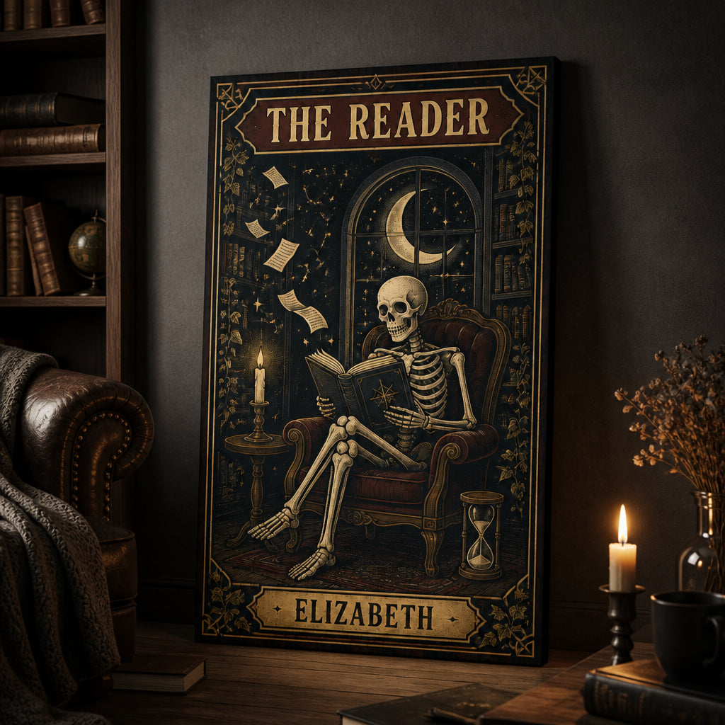 The Reader Personalized Name Canvas – Gothic Skeleton Book Lover Wall Art - Personalized Canvas d8fc3e57-9163-44c5-82fa-028f6715759e.jpg