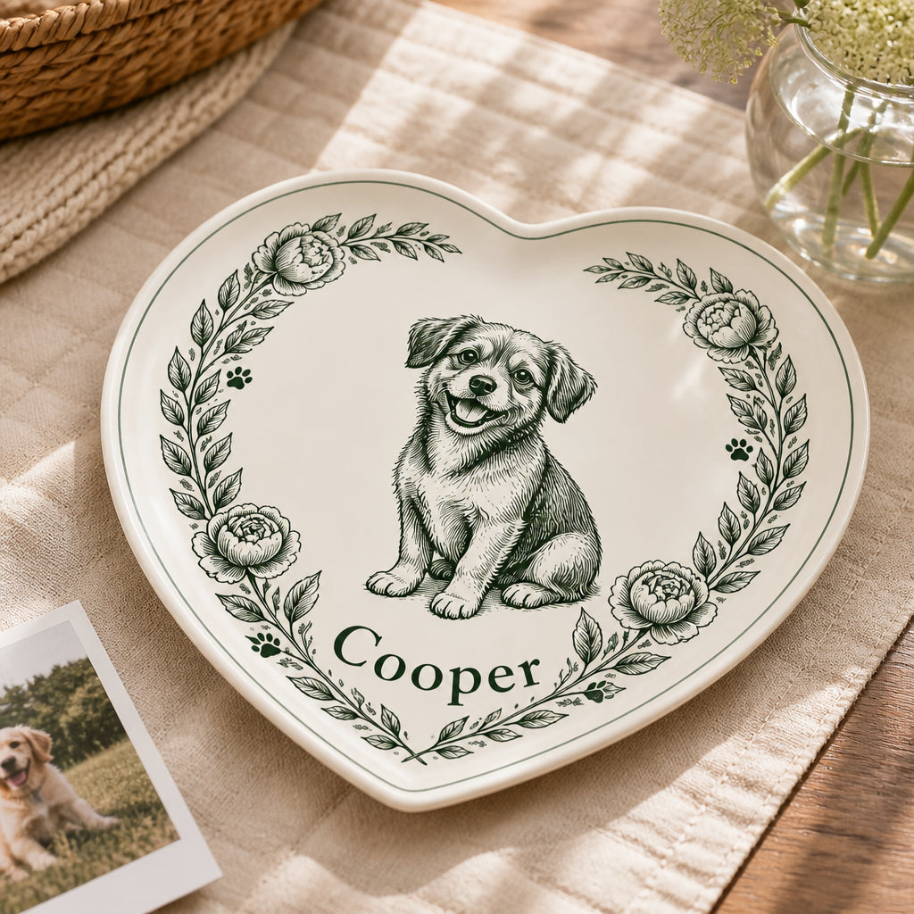 Personalized Pet Name Heart Plate – Botanical Wreath - Personalized Personalized Ceramic Plate d9190e16-7e90-4cb6-8d1c-cdce97d2f309.jpg