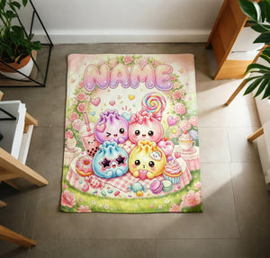 Custom Name Squishy Bao Blanket, Pastel Kawaii Dumpling Fleece Throw, Baby Shower Gift d91e2140-ad71-483b-8035-c93a0b966b9d-5.jpg
