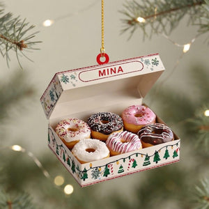 Personalized Donut Box Christmas Ornament, Custom Name Bakery Foodie Keepsake Decor d9408a84-c46f-4711-84bd-6fbf8b114da3-5.jpg