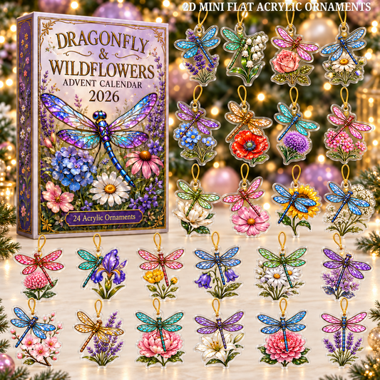 Dragonfly & Wildflowers Advent Calendar 2026 - 24-Day Festive Countdown, Acrylic Charms Blind Box - Gift For Dragonfly Lovers d942b578-6e96-408b-a7ec-d656e8182c7b-dragonfly-text.png