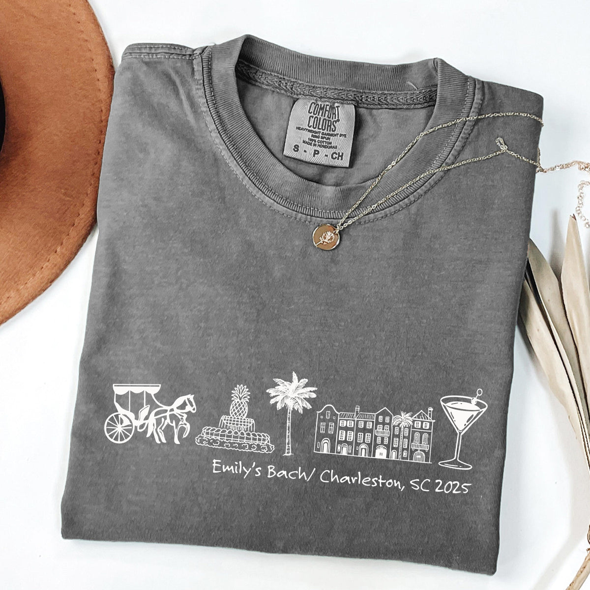 Custom Charleston Bachelorette Comfort Colors Shirt: Pineapple Fountain & Rainbow Row d9481228-47d0-45b4-a224-43b1fbcf8811-8.jpg