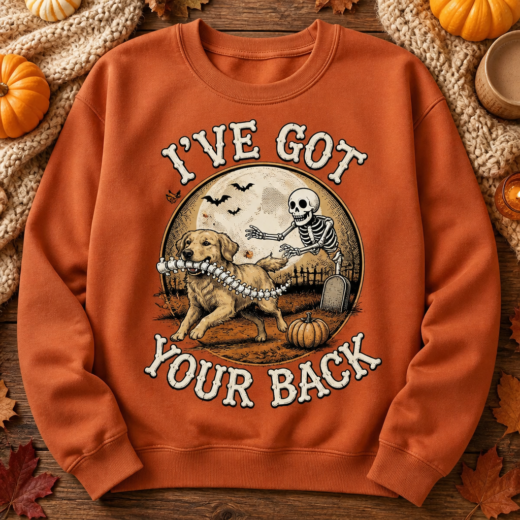 Personalized Dog Halloween Sweatshirt – I've Got Your Back (Photo-to-Art) - Personalized Sweatshirt d9583c09-309f-4654-a02a-507728f33cf8.png