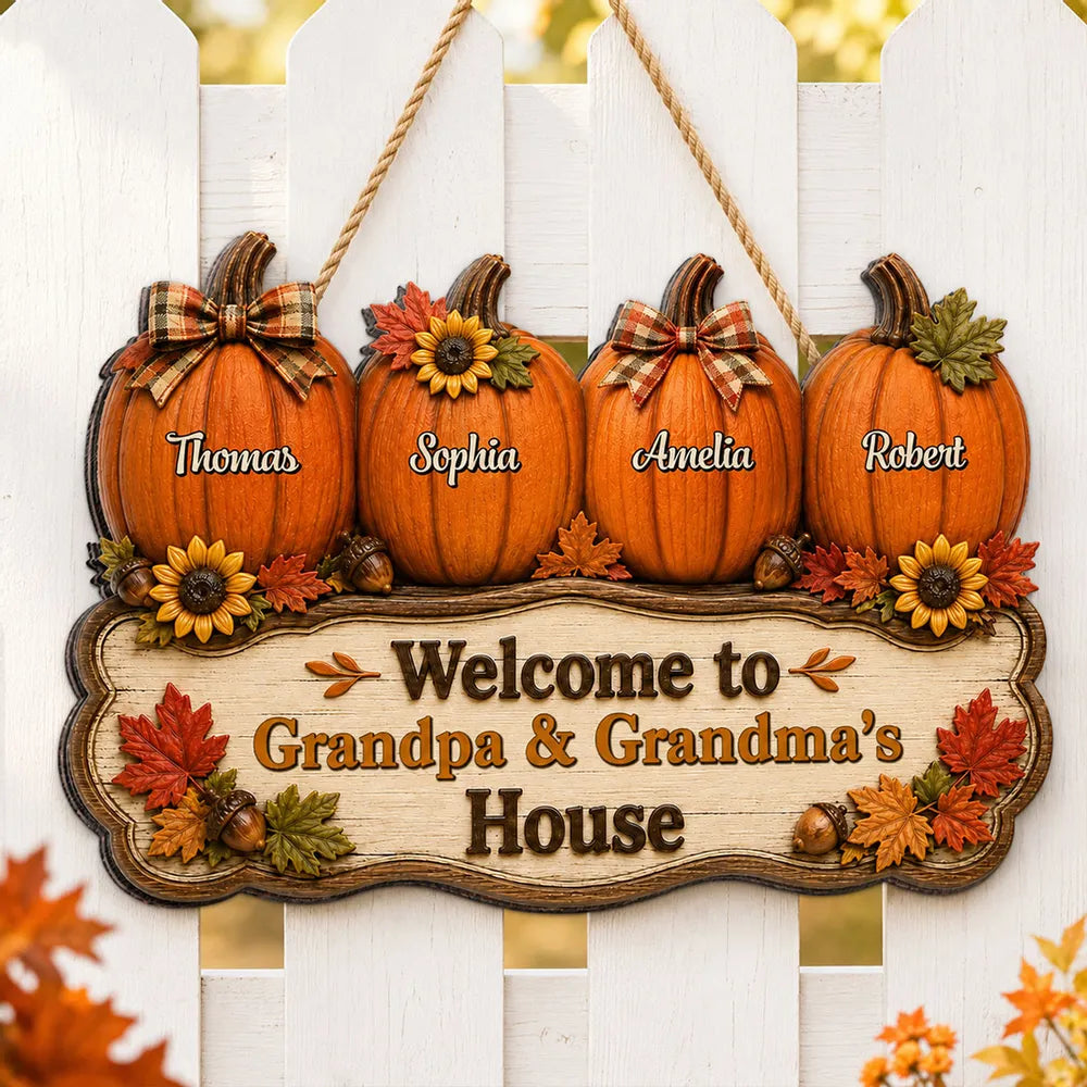 Cozy Warm Fall Season Vibe Little Pumpkins Welcome To Grandma Grandpa House - Personalized Wood Sign - Fall Decoration For Grandparents d95c312c-eddc-4dab-b8fe-542d4d57b549-banner-1.webp