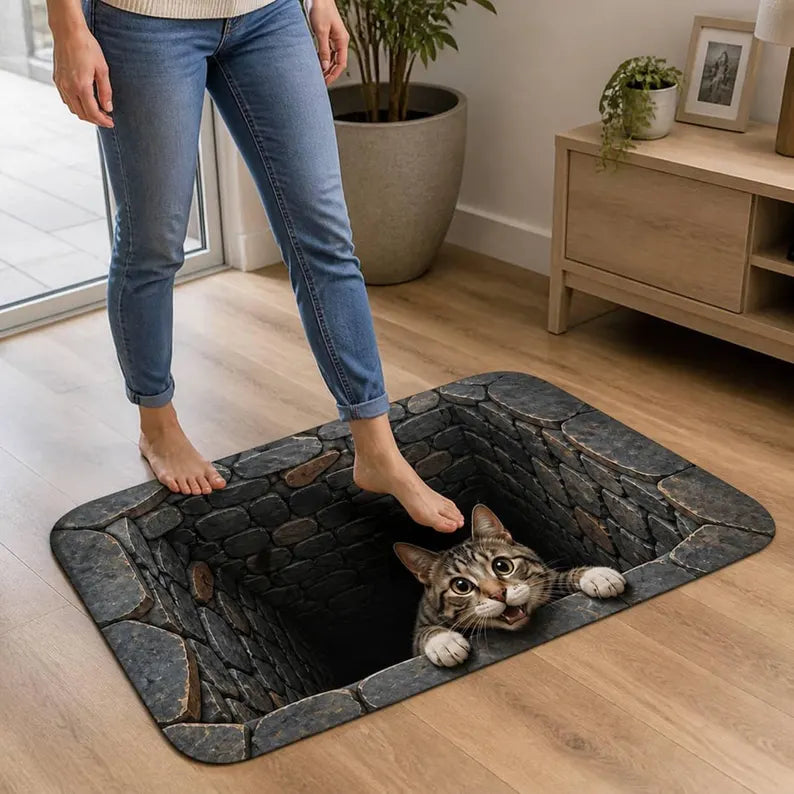 3D Cat Optical Illusion Doormat: Peeking Tabby Floor Rug, Stone or Tile Design d965efc7-0bc1-4823-8582-992223f4a1bd-hfg-14-.webp