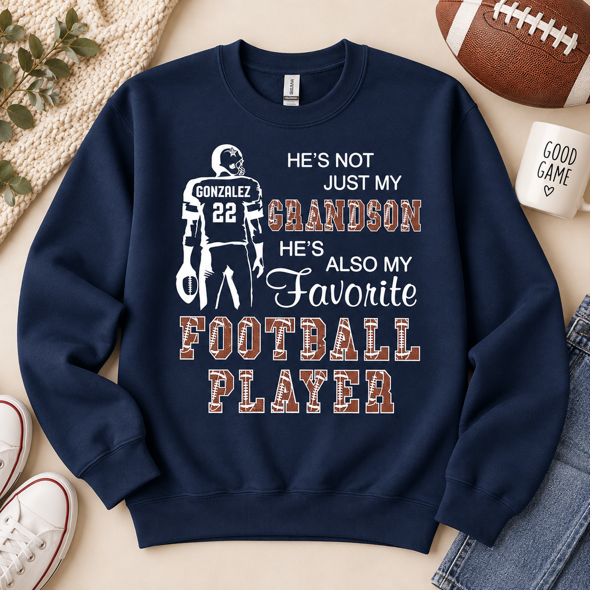 Custom He's Not Just My Grandson He's Favorite Football Player Shirt, Personalized Sports T-Shirt, Game Day Shirt, Football Mom Gift d9714f9b-4653-4274-ac23-c83a9008a5a9-dff-3-.png