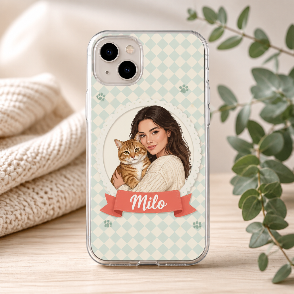 Framed Photo-to-Illustration Pet Portrait Phone Case with Name - Personalized Phonecase d9750d8b-e627-4a28-94f6-28204944dccc.png