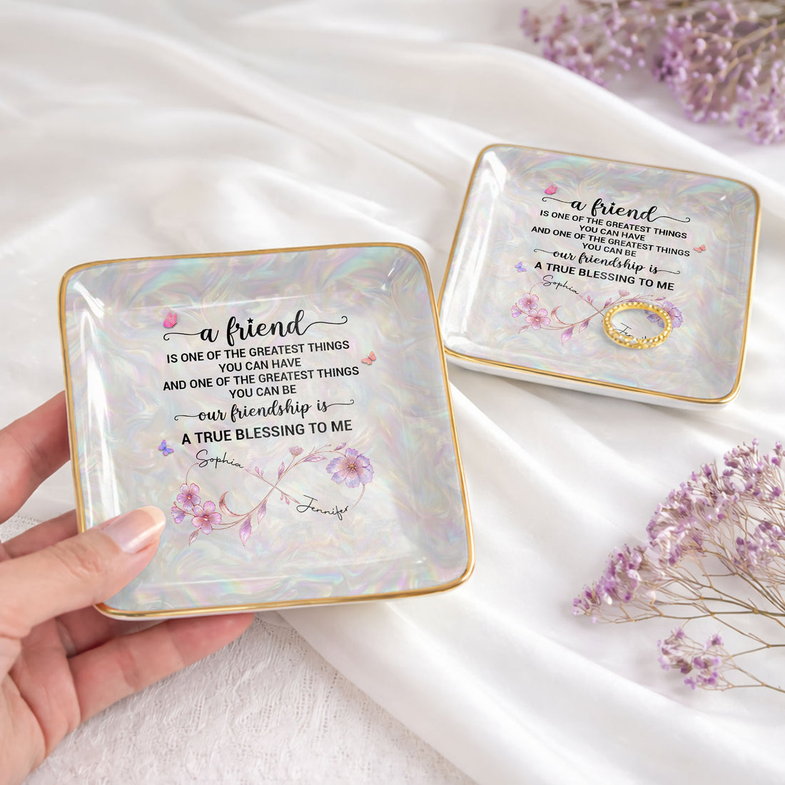 A Friend Is One Of The Greatest Things, Personalized Jewelry Dish, Gift For Bestie d982def3-7dd3-4e42-9418-7ad94a4cd504-banner-4.jpg