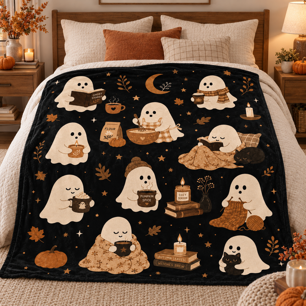 Cute Ghost Halloween Blanket, Cozy Halloween Throw Blanket, Neutral Beige Ghost Decor, Spooky Season Plush Blanket, Fall Couch Blanket Gift d9b1f876-60e5-4ba2-b0ac-e3ac110a5671-0b299a11-0914-43ce-a7d6-9b51c22a6a97.png