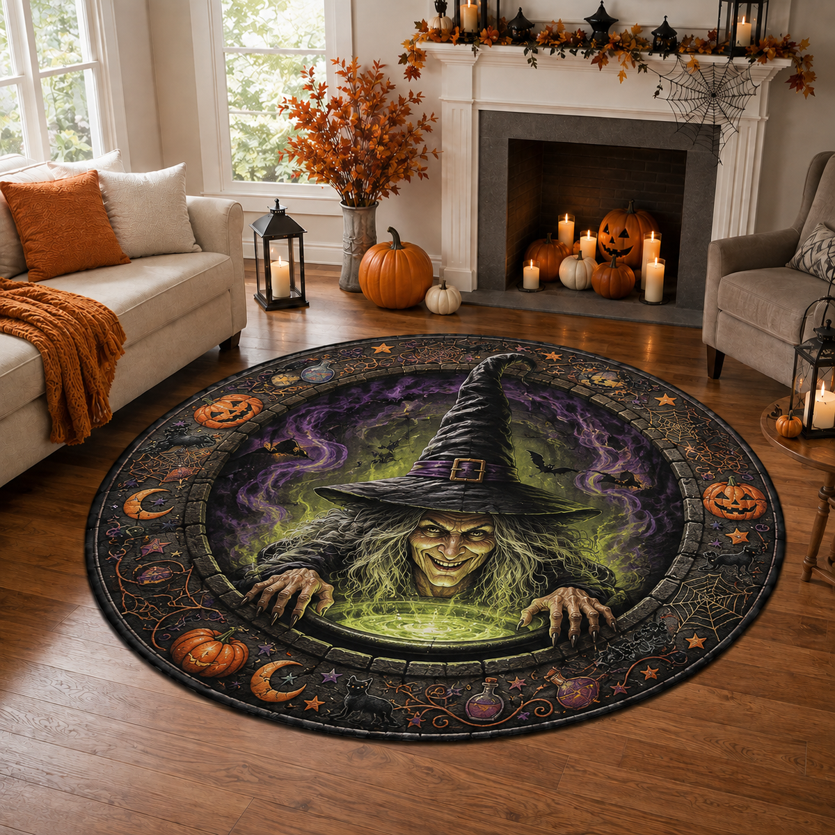 Witch’s Cauldron Portal 3D Illusion Quilted Rug – Spooky Halloween Round Floor Mat With Pumpkins, Bats & Black Cats d9be31fc-81c0-432b-97b5-61a25341b826-1.png