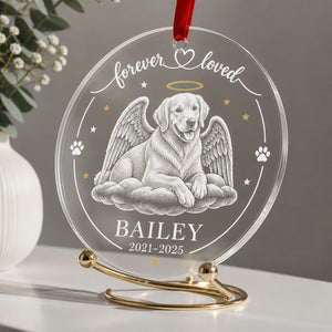 Forever Loved Pet Memorial Transparent Acrylic Ornament — Custom Photo, Name & Years - Personalized Transparent Acrylic Ornament d9e87025-8260-4949-88d4-7b6fb374f60c.jpg