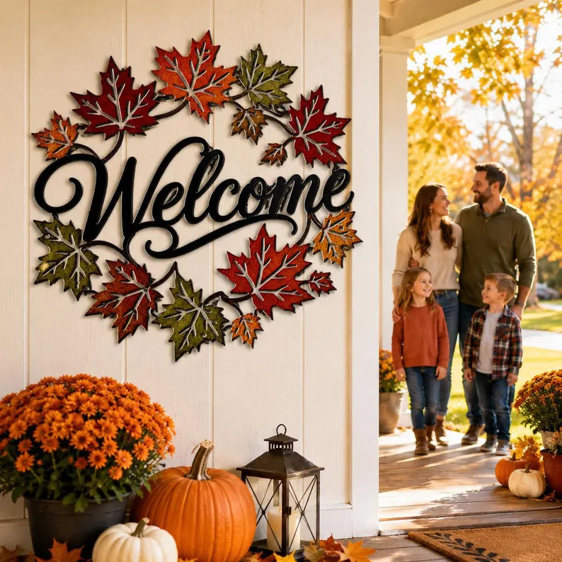 Fall Welcome Metal Sign, Autumn Maple Leaf Wall Decor, Seasonal Front Porch Accent, Rustic Entryway Art, Warm Harvest Housewarming Gift d9f19997-b4e2-48a5-82c9-1ffa69115f1c-drftre-1-.webp