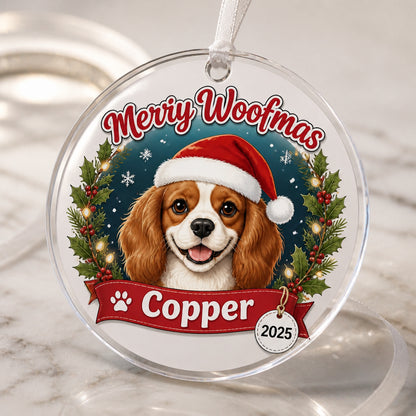 Merry Woofmas Personalized Dog Name & Year Acrylic Ornament - Personalized Transparent Acrylic Ornament da01eedc-0995-4e63-a2b4-8190a15b5d01.jpg