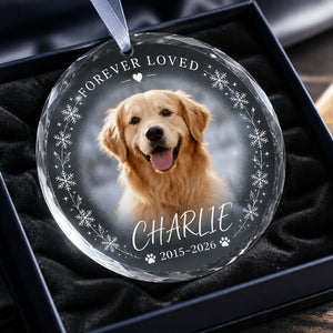 Forever Loved Pet Memorial Crystal Ornament - Personalized Crystal Ornament da0f2db8-1243-4f14-93cc-d5ee4d77c02d.jpg
