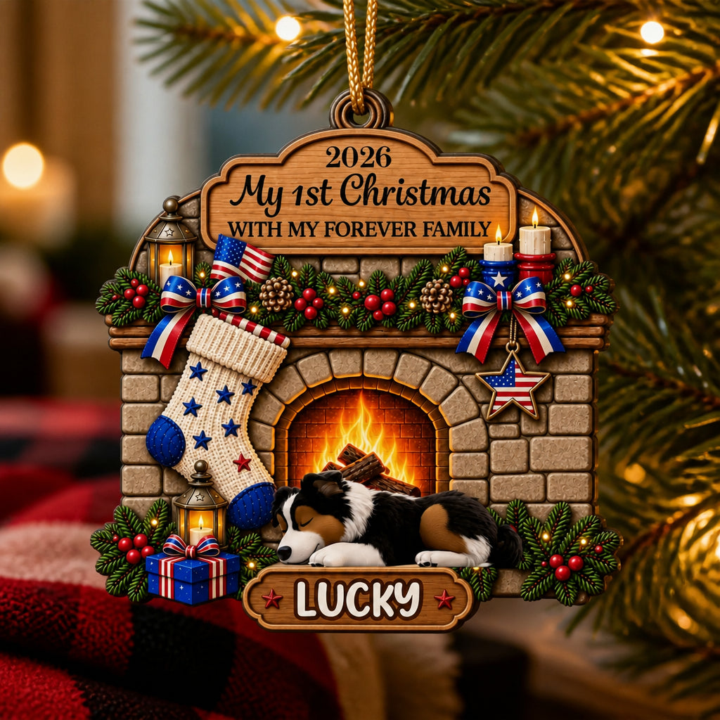 My 1st Christmas With My Forever Family — Pet Portrait Fireplace Ornament - Personalized 3-Layered Wood Ornament da101eb3-5baa-4626-acf9-b97c9a5b3643.jpg